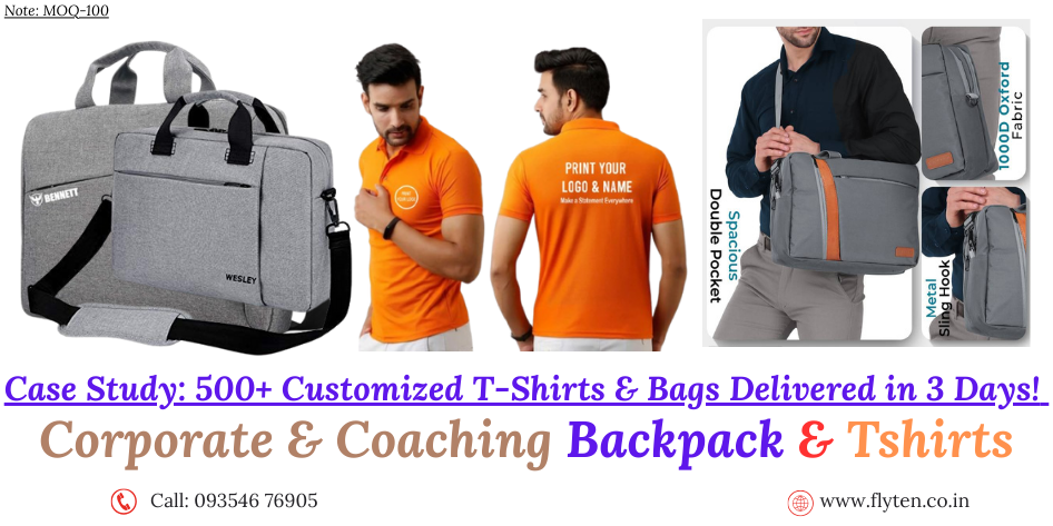 500+ custom t-shirts & backpacks -