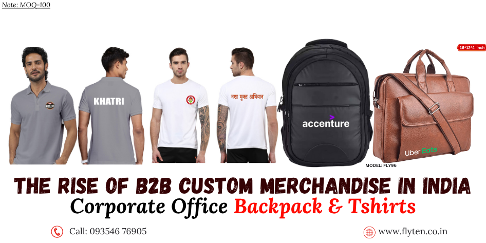 Corporate companies ordering custom t-shirts and backpacks for onboarding kits and events