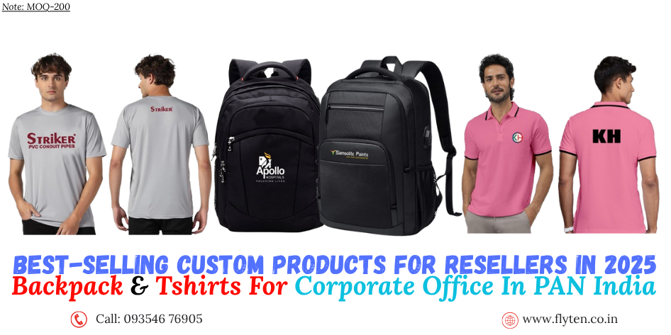 From custom t-shirts to personalized office bags, here’s a curated list of the top-selling custom products for resellers in 2025, based on current B2B trends and high-demand industries.